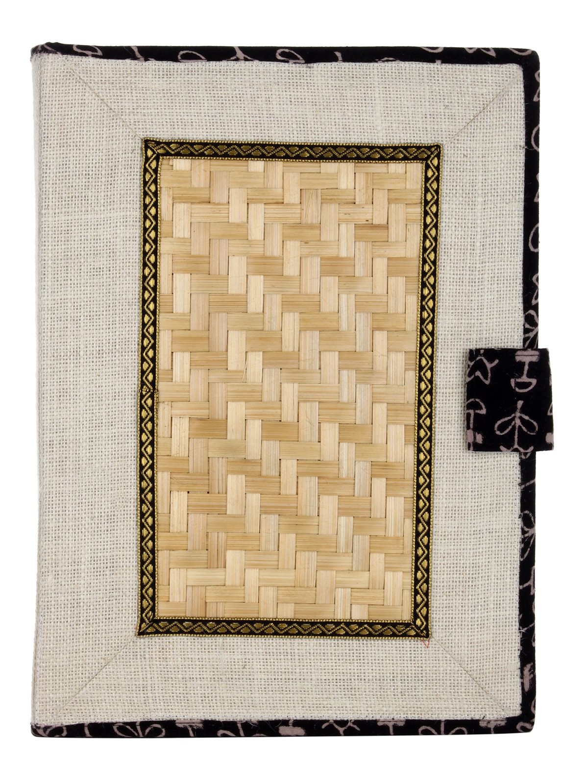 Black Jute Zip File Folder