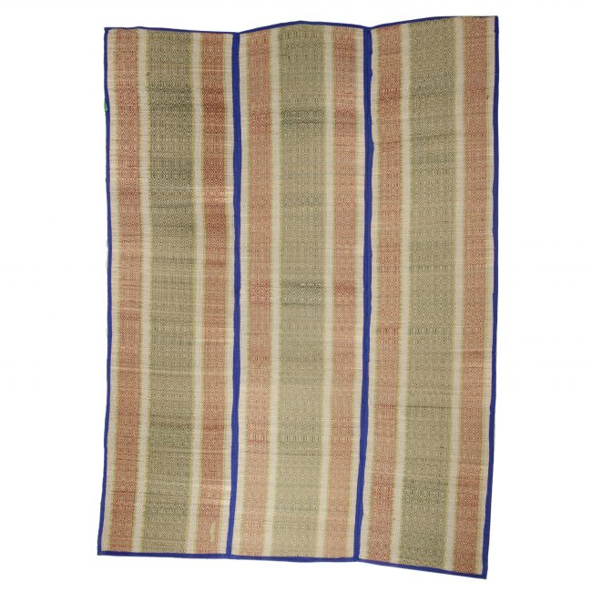 Madhur Grass Handmade Multicolour Standard Size Stripe 3 Fold Mat