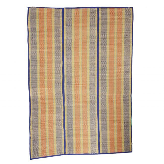 Madhur Grass Handmade Multicolour Standard Size Stripe 3 Fold Mat