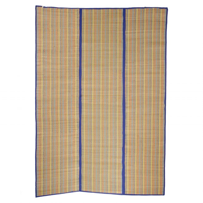 Madhur Grass Handmade Multicolour Standard Size Stripe 3 Fold Mat