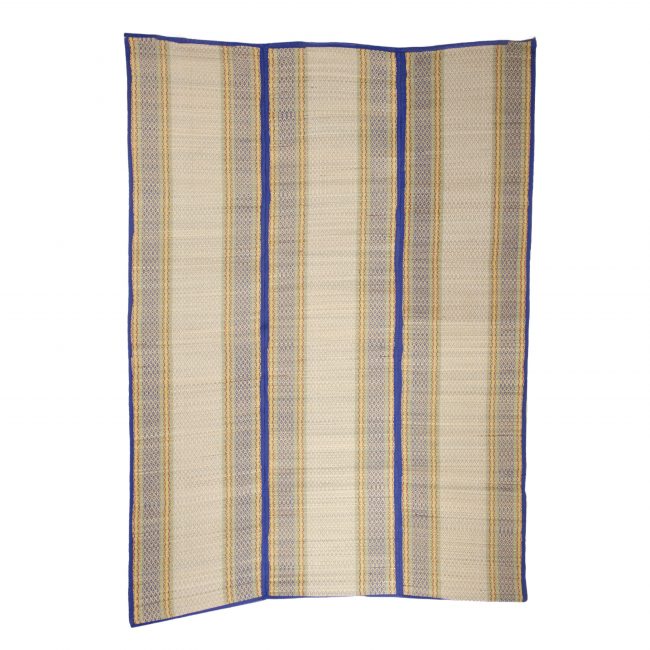 Madhur Grass Handmade Multicolour Standard Size Stripe 3 Fold Mat