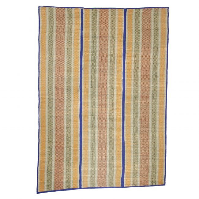 Madhur Grass Handmade Multicolour Standard Size Stripe 3 Fold Mat