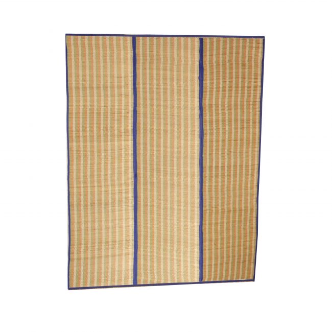 Madhur Grass Handmade Multicolour Standard Size Stripe 3 Fold Mat