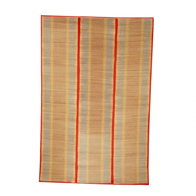 Madhur Grass Handmade Multicolour Standard Size Stripe 3 Fold Mat