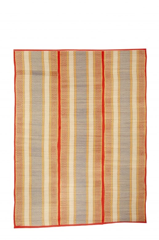 Madhur Grass Handmade Multicolour Standard Size Stripe 3 Fold Mat