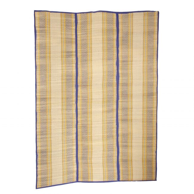 Madhur Grass Handmade Multicolour Standard Size Stripe 3 Fold Mat