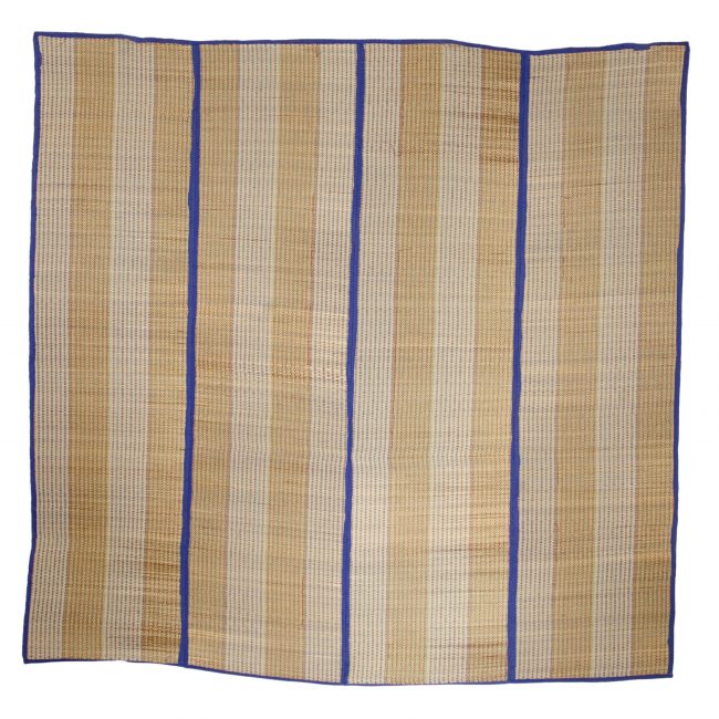 Madhur Grass Handmade Multicolour Standard Size Stripe 4 Fold Mat