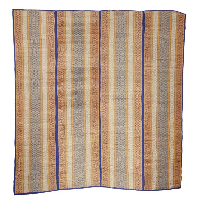 Madhur Grass Handmade Multicolour Standard Size Stripe 4 Fold Mat
