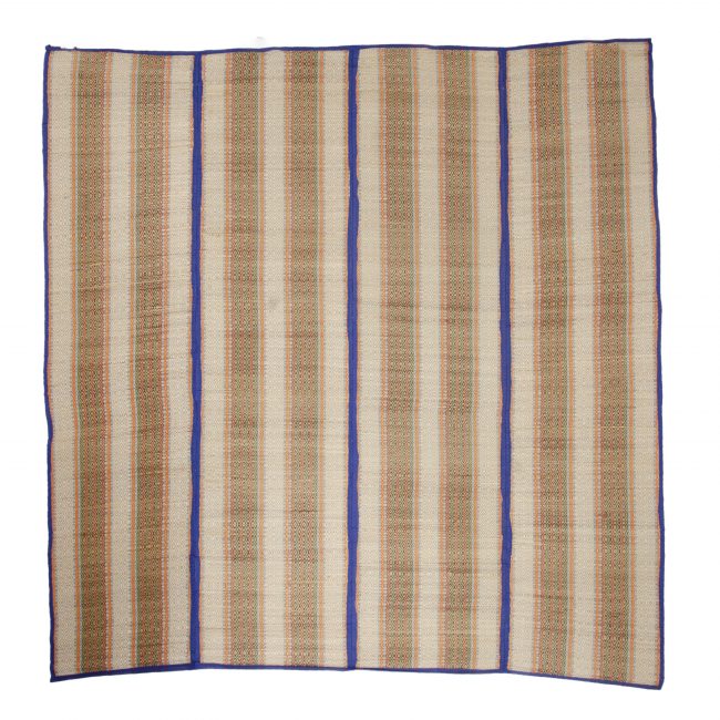 Madhur Grass Handmade Multicolour Standard Size Stripe 4 Fold Mat