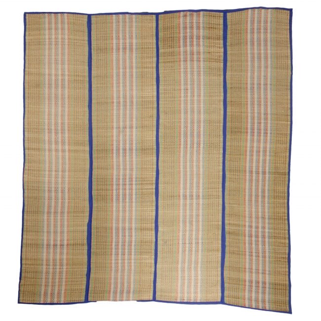 Madhur Grass Handmade Multicolour Standard Size Stripe 4 Fold Mat
