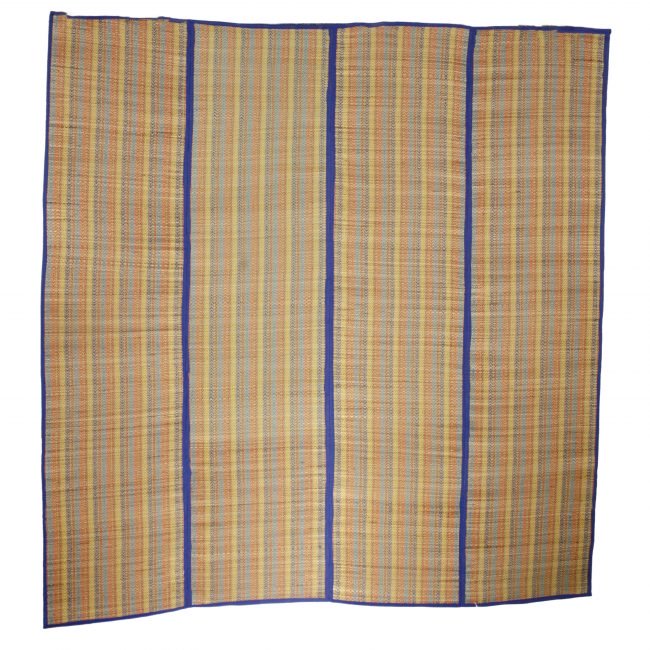 Madhur Grass Handmade Multicolour Standard Size Stripe 4 Fold Mat