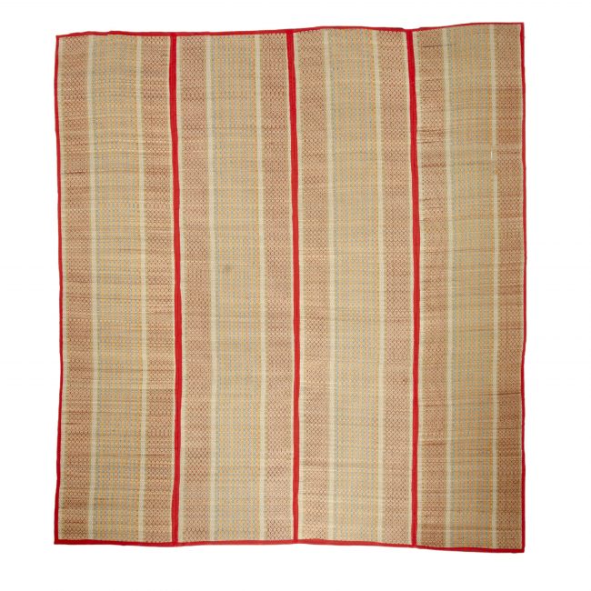 Madhur Grass Handmade Multicolour Standard Size Stripe 4 Fold Mat