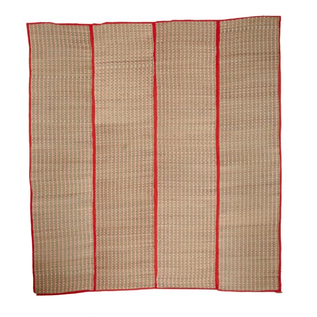 Madhur Grass Handmade Multicolour Standard Size Stripe 4 Fold Mat