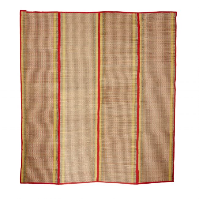Madhur Grass Handmade Multicolour Standard Size Stripe 4 Fold Mat
