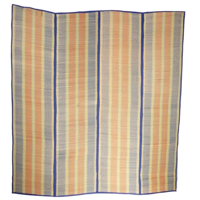 Madhur Grass Handmade Multicolour Standard Size Stripe 4 Fold Mat