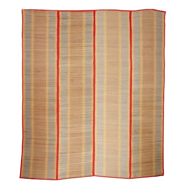 Madhur Grass Handmade Multicolour Standard Size Stripe 4 Fold Mat
