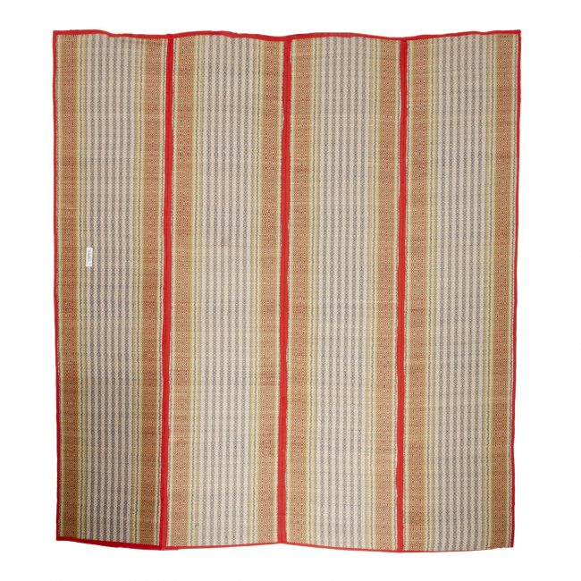 Madhur Grass Handmade Multicolour Standard Size Stripe 4 Fold Mat