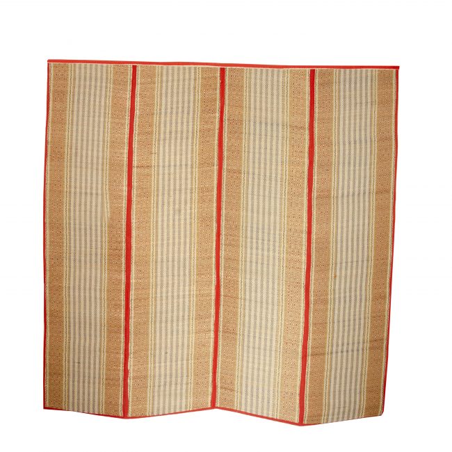 Madhur Grass Handmade Multicolour Standard Size Stripe 4 Fold Mat