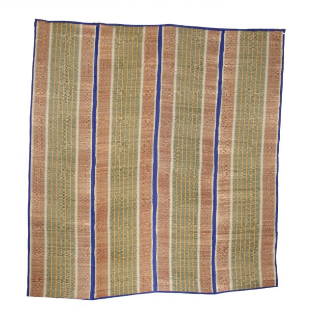 Madhur Grass Handmade Multicolour Standard Size Stripe 4 Fold Mat