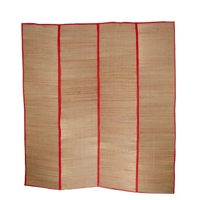 Madhur Grass Handmade Multicolour Standard Size Stripe 4 Fold Mat