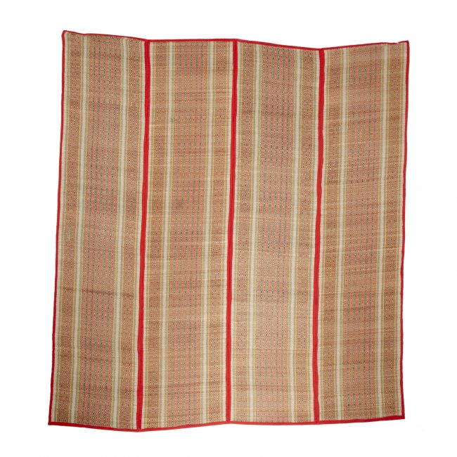Madhur Grass Handmade Multicolour Standard Size Stripe 4 Fold Mat