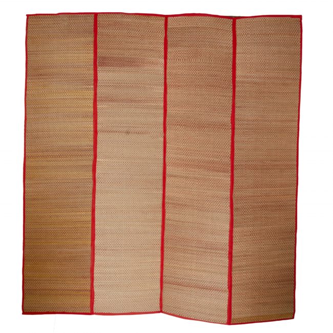 Madhur Grass Handmade Multicolour Standard Size Stripe 4 Fold Mat