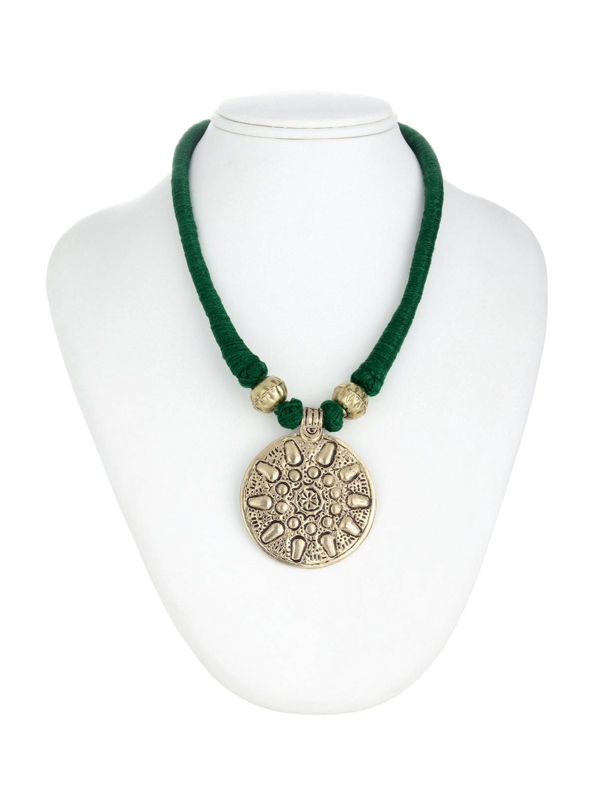 Fashion Green Tribal Brass Necklace