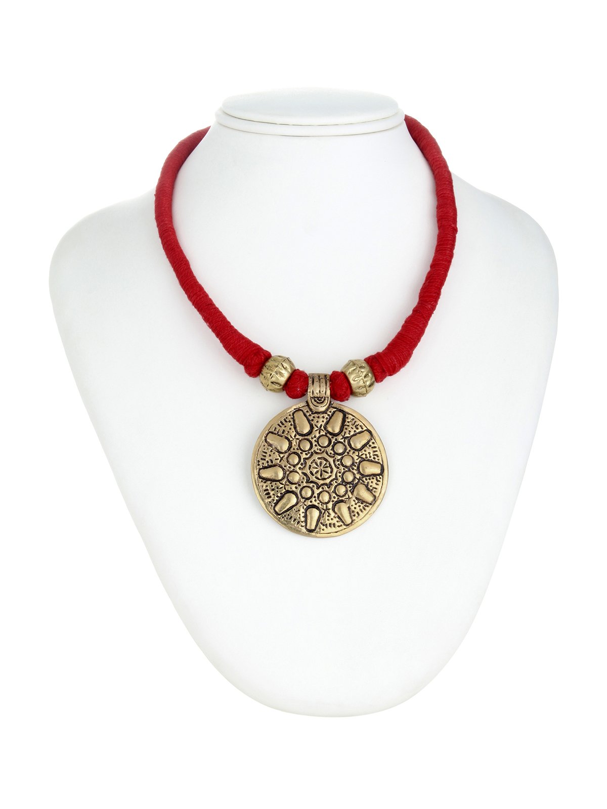 Woman Red Brass Necklace