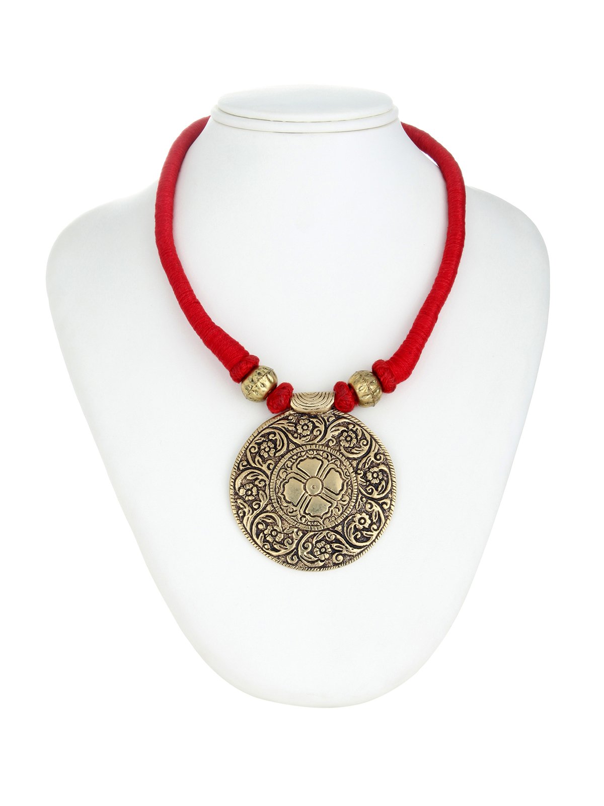 Brass Studded Multi Color Necklace