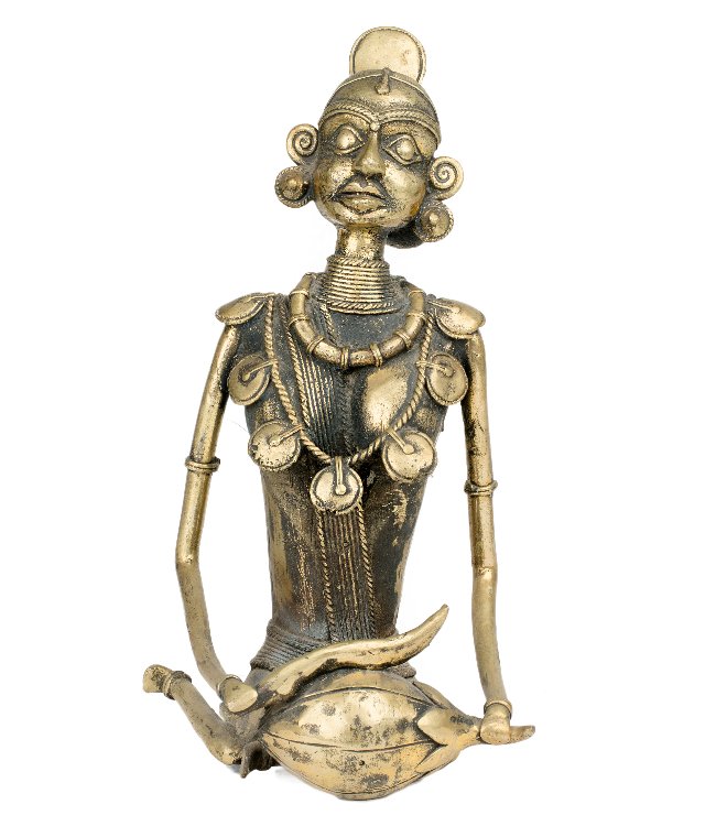 Handmade Brass Showpiece LADY WORKING
