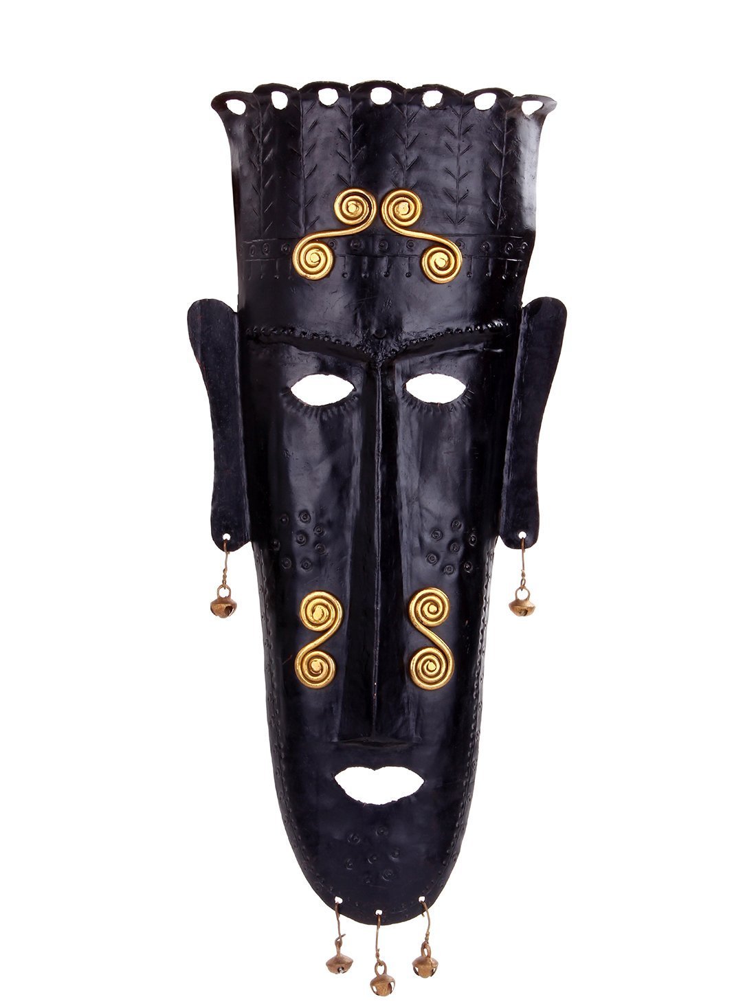 Handcrafted  Iron Mask  With Brass Embellishments
