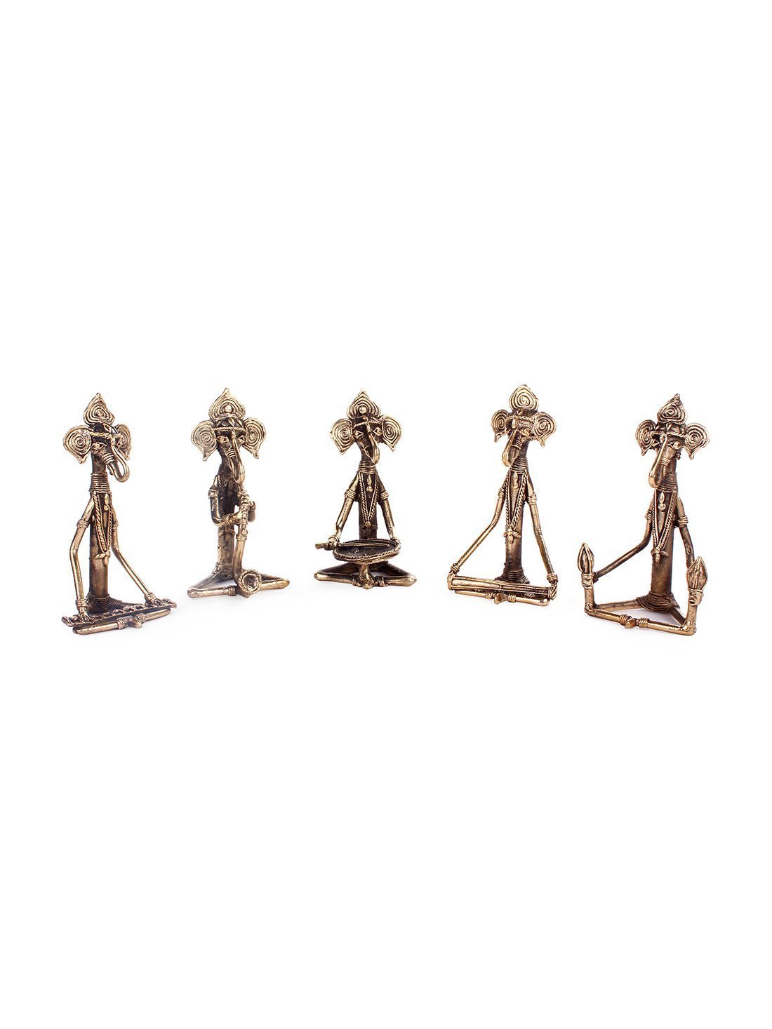 Ganesh  Musician 05 Pcs Set  Handcrafted In Dhokra