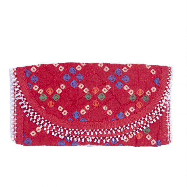 Handcrafted Cotton, Spoange & Jeco Beeds Multicolor Purse (PVTG)