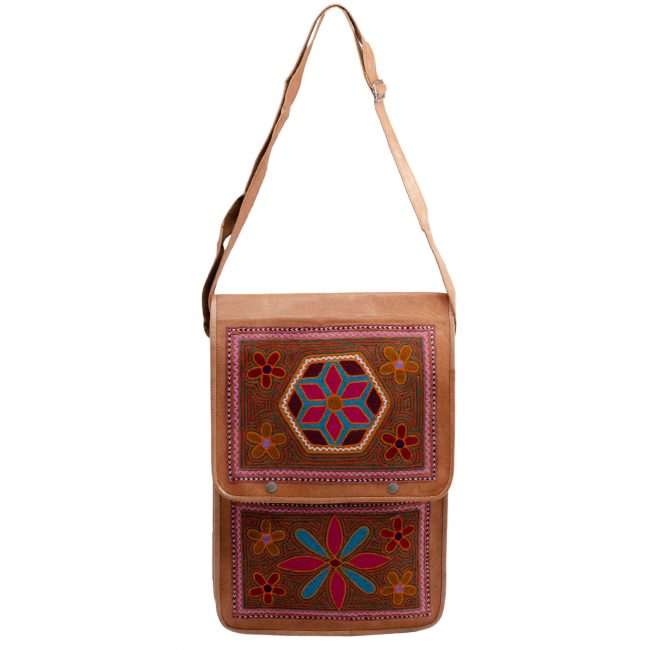 Handmade Brown Leather Sling Side Bag