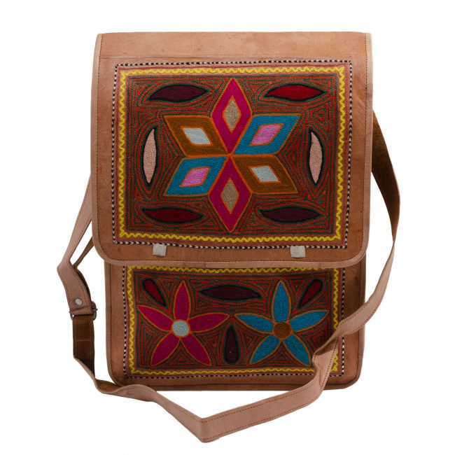 Handmade Brown Leather Sling Side Bag