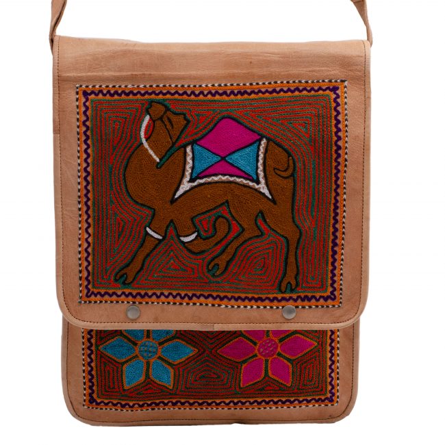 Handmade Brown Leather Sling Side Bag