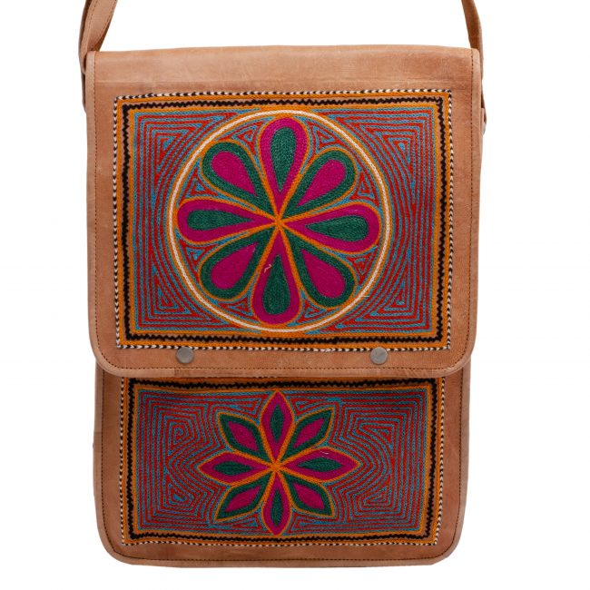 Handmade Brown Leather Sling Side Bag