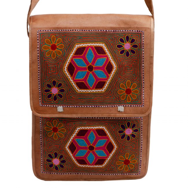 Handmade Brown Leather Sling Side Bag