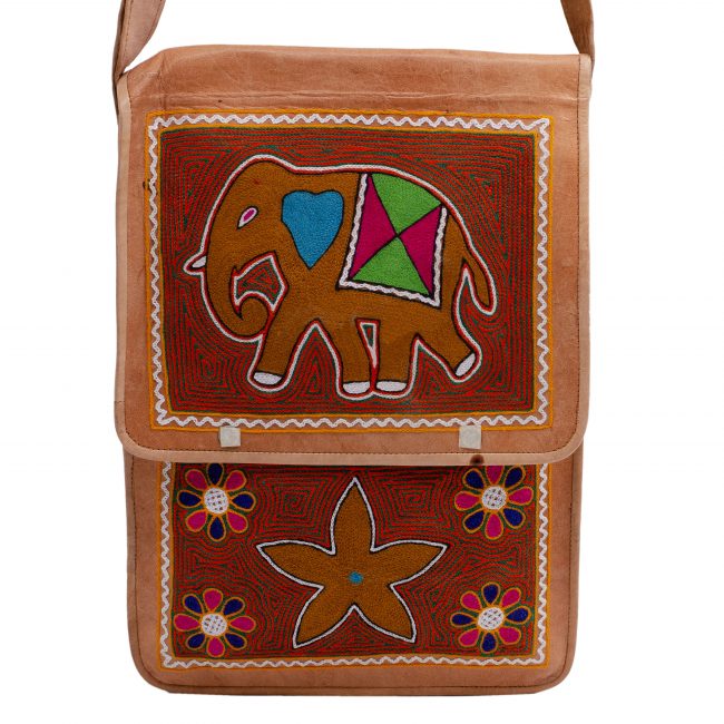 Handmade Brown Leather Sling Side Bag