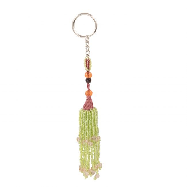 Handcrafted Stainless Steel, Beads and Thread Key Chain