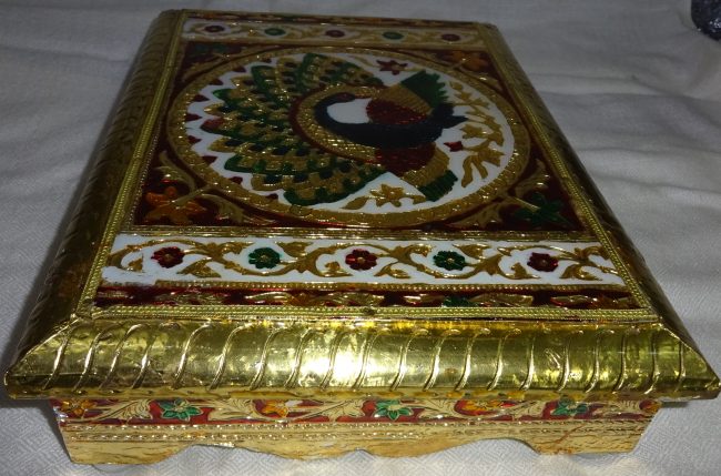 Wood Multicolor Meenakari Work Pooja Chauki