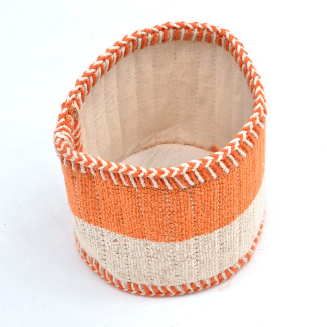 Handcrafted Orange Jute Pen Stand