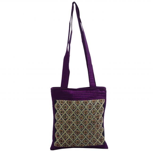 Cotton Handwoven Large Size Purple Kamal Bag