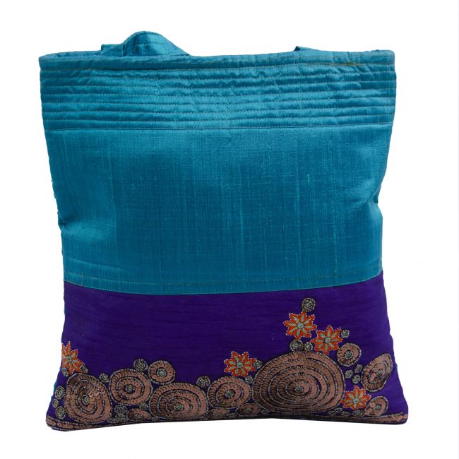 Cotton Handwoven Blue Long Bag