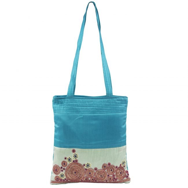 Handcrafted Peacock Silk Bag