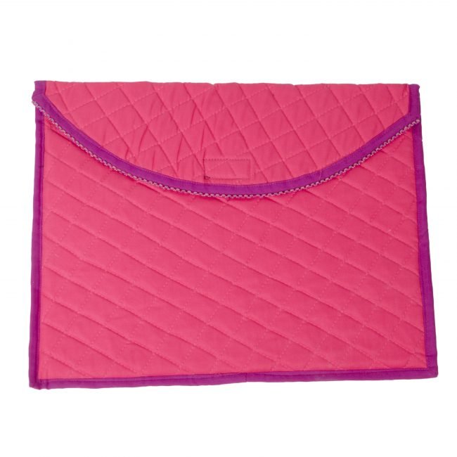 Handcrafted Pink Cotton Laptop Cover