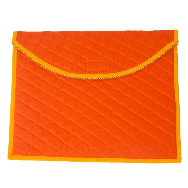 Handcrafted Cotton Orange Laptop Cover