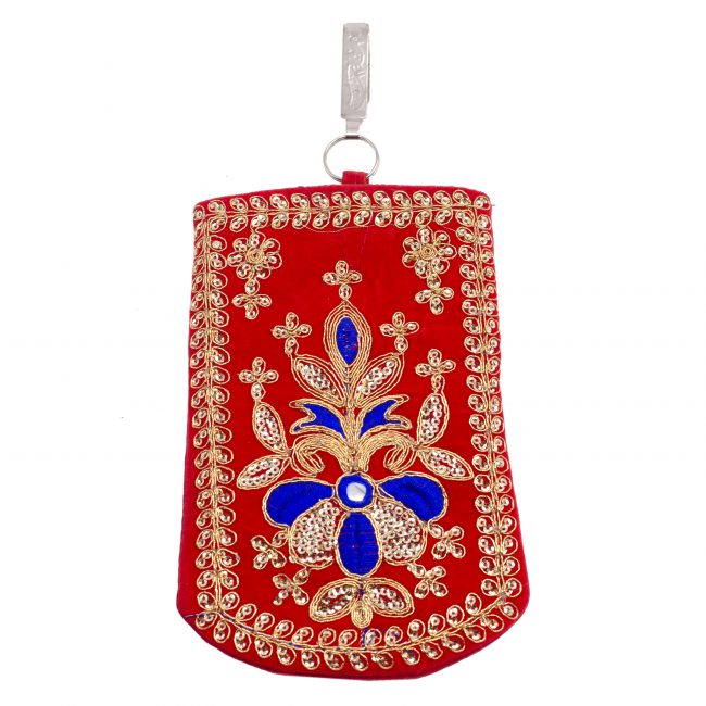 Multicolor Cotton, Mirror, Zari, Metal & Velvet Mobile Cover