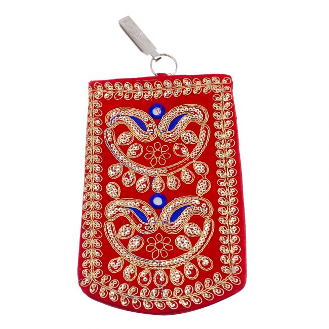 Multicolor Cotton, Mirror, Zari, Metal & Velvet Mobile Cover