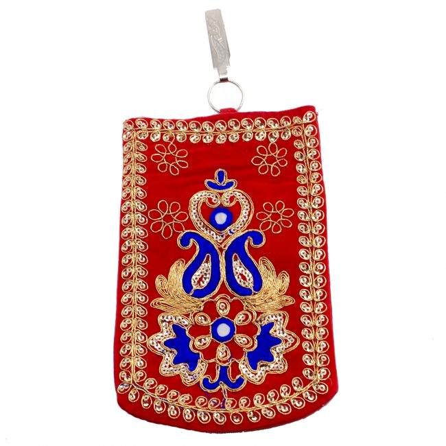 Multicolor Cotton, Mirror, Zari, Metal & Velvet Mobile Cover